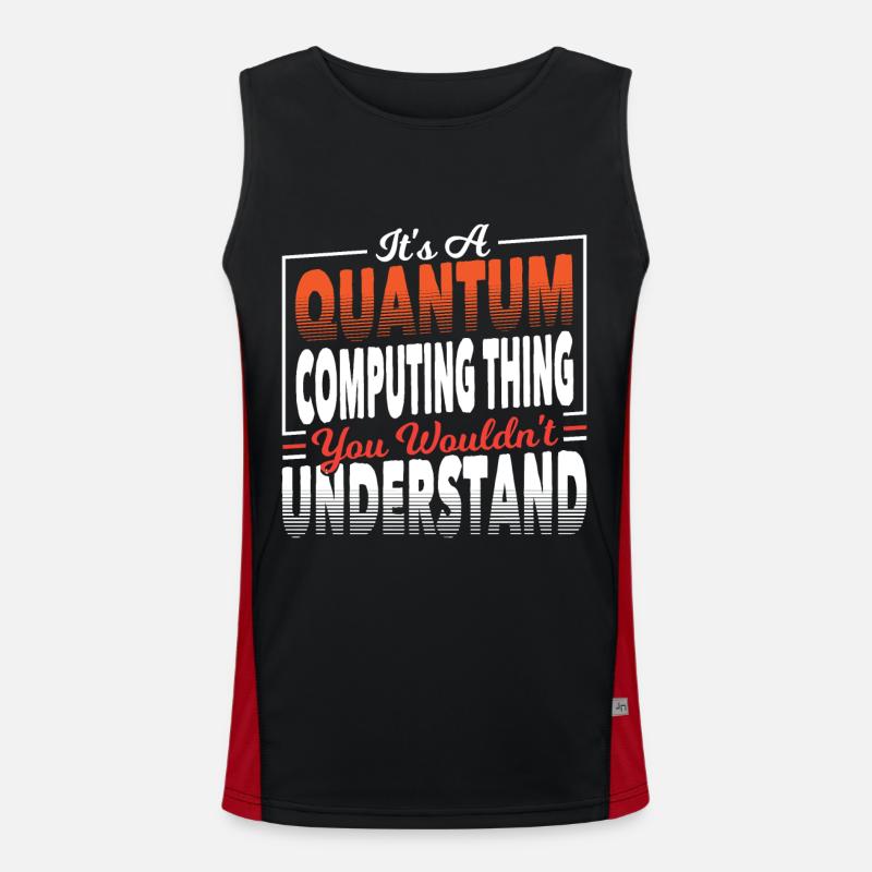 Quantum Mechanics Science Matter - Men's Functional Contrast Tank Top - black/red
