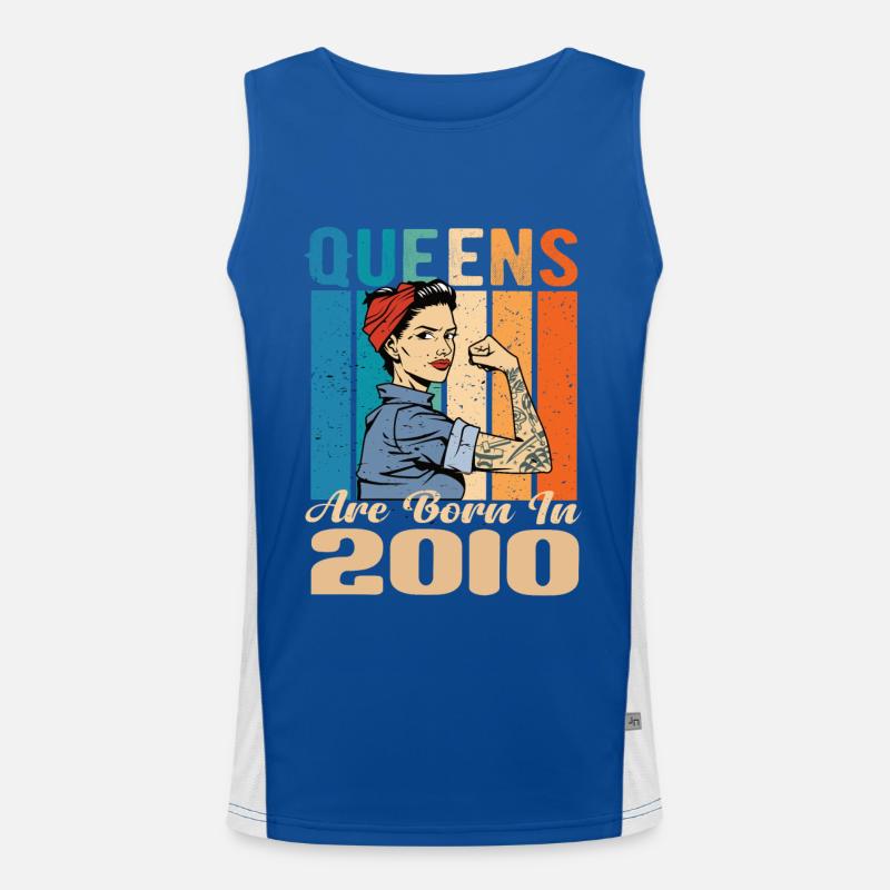 Queens Are Born In 2010 Funktionelles Kontrast-Tank Top für Männer 