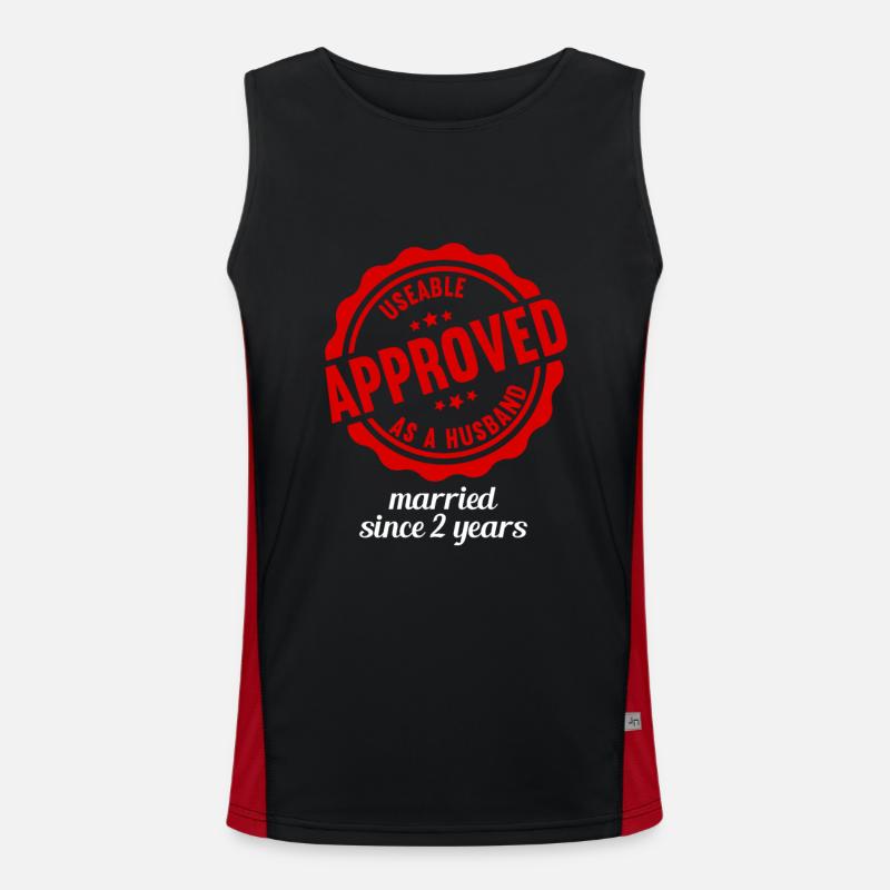 Tested 2 years married 2nd wedding anniversary Men's Functional Contrast Tank Top 