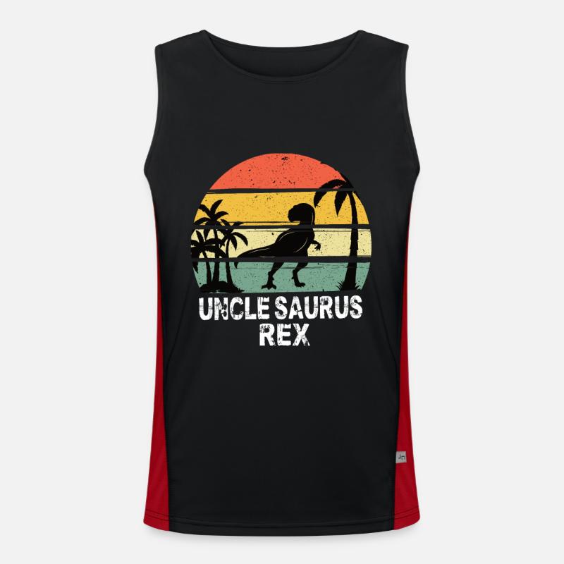 Uncle Saurus Rex - Men's Functional Contrast Tank Top  - black/red