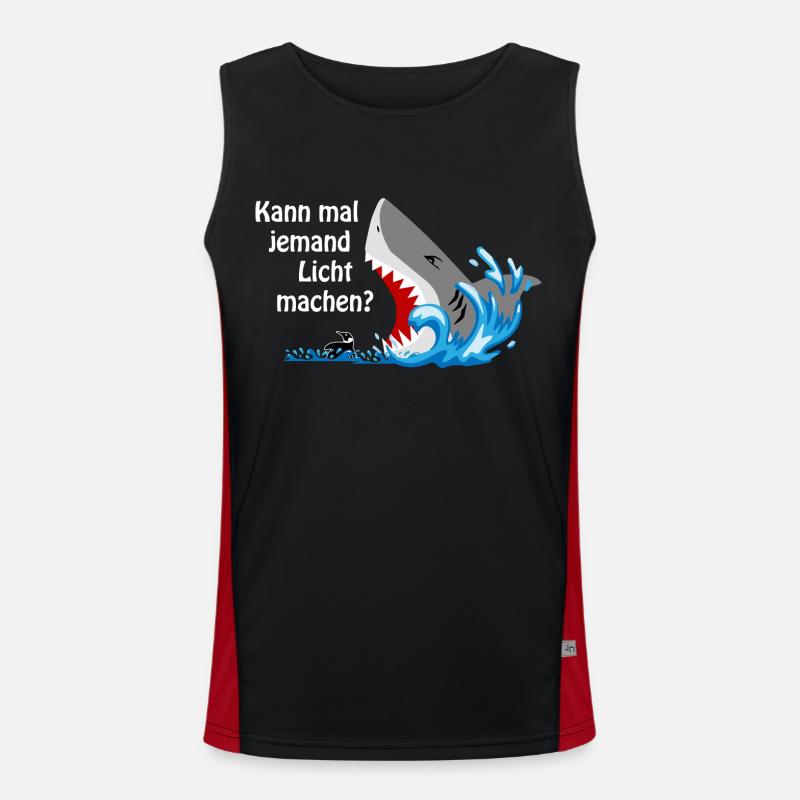 kann mal jemand Licht machen, Geschenk, Idee Funktionelles Kontrast-Tank Top für Männer 