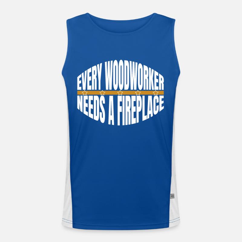 present logging funny woodworking daddesign Men's Functional Contrast Tank Top 