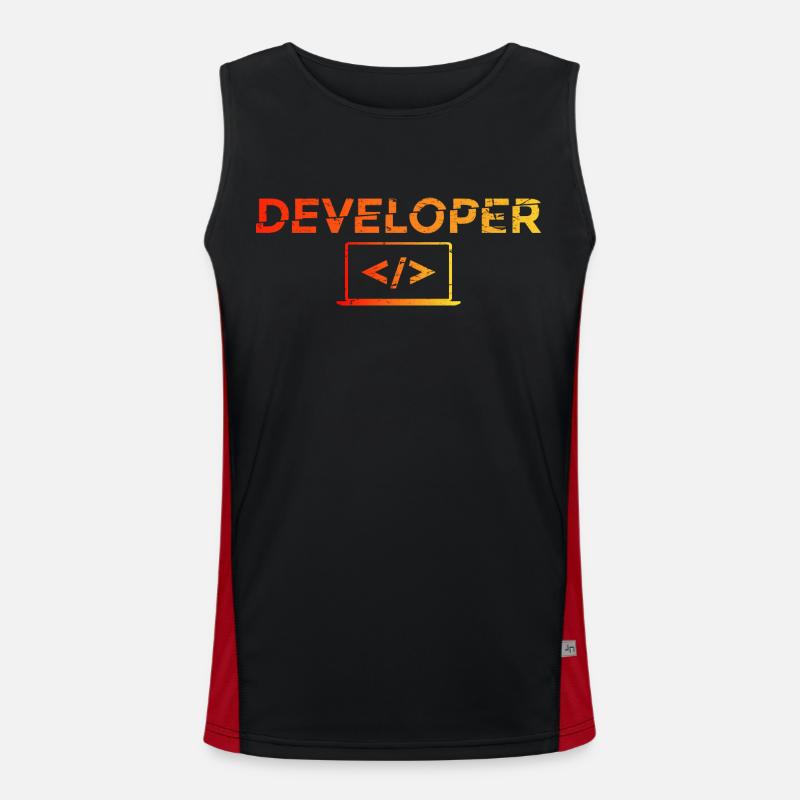 Developer - Informatik IT EDV PC Computer Shirt - Men's Functional Contrast Tank Top  - black/red