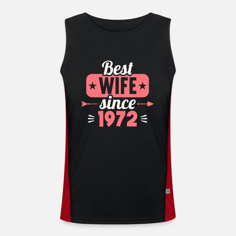 Beste Ehefrau Bester Ehemann seit 1972 Funktionelles Kontrast-Tank Top für Männer 