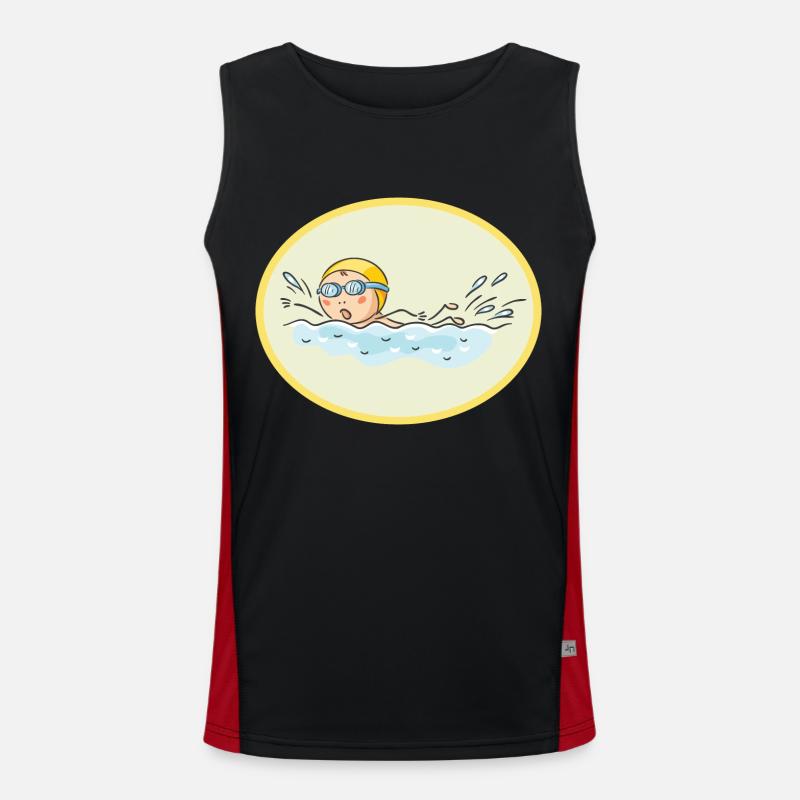 Schwimmbad Kind Funktionelles Kontrast-Tank Top für Männer 