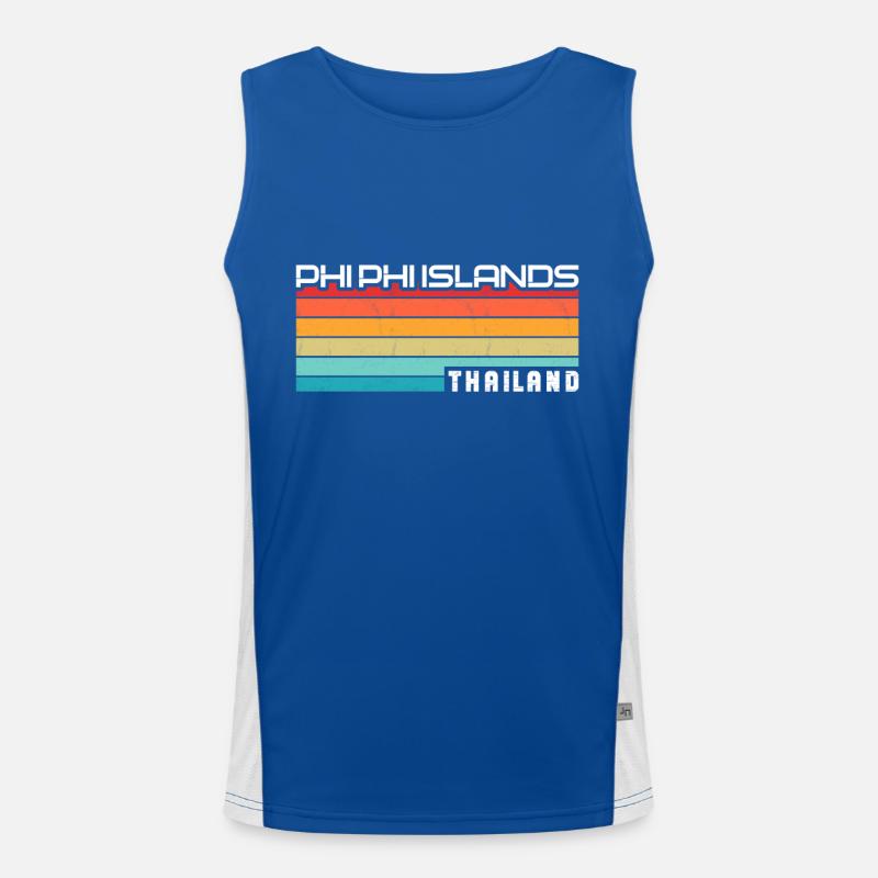 Vintage Thailand Asia Sunset Phi Phi Islands Funktionelles Kontrast-Tank Top für Männer 