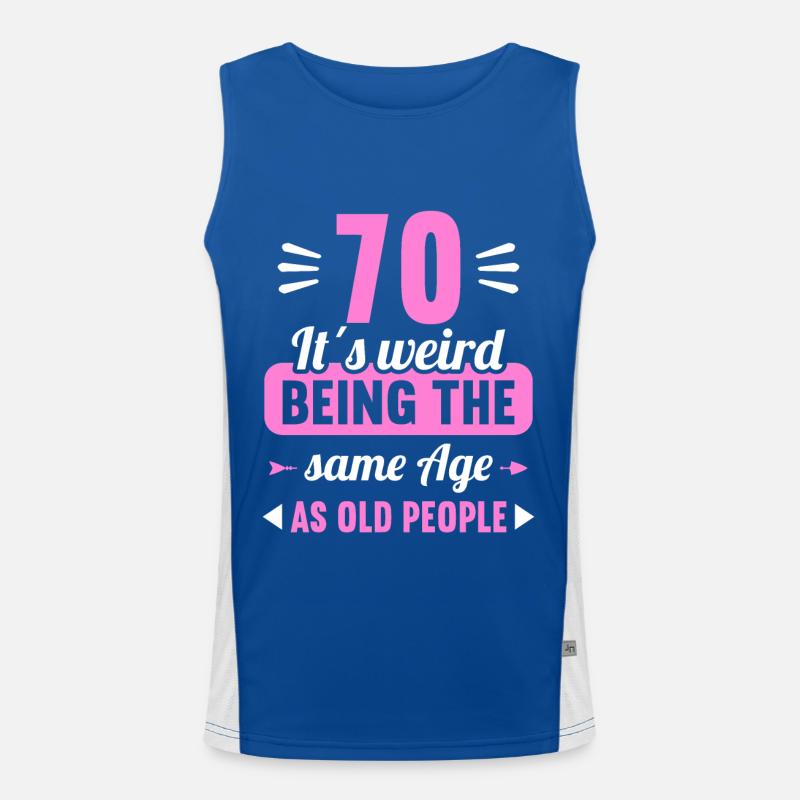 Strange at the same age as old 70th birthday Men's Functional Contrast Tank Top 