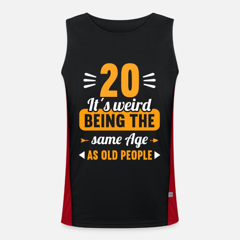 Strange at the same age as old 20th birthday Men's Functional Contrast Tank Top 