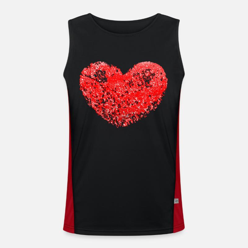 Herz Funktionelles Kontrast-Tank Top für Männer 