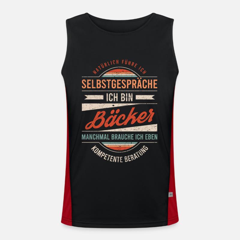 Bäcker Arbeitskollege Kollege Geschenk Retro Funktionelles Kontrast-Tank Top für Männer 