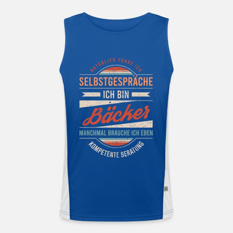 Bäcker Arbeitskollege Kollege Geschenk Retro Funktionelles Kontrast-Tank Top für Männer 