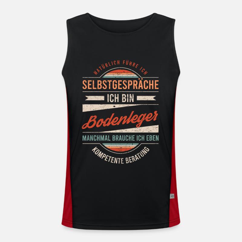 Bodenleger Arbeitskollege Kollege Geschenk Retro Funktionelles Kontrast-Tank Top für Männer 