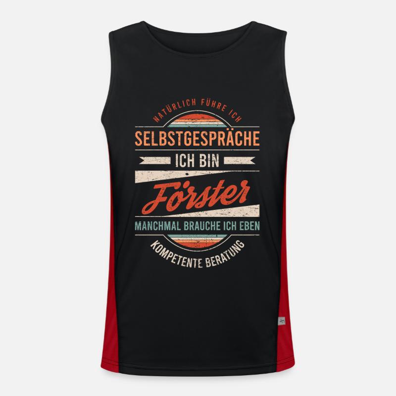 Förster Arbeitskollege Kollege Geschenk Retro Funktionelles Kontrast-Tank Top für Männer 