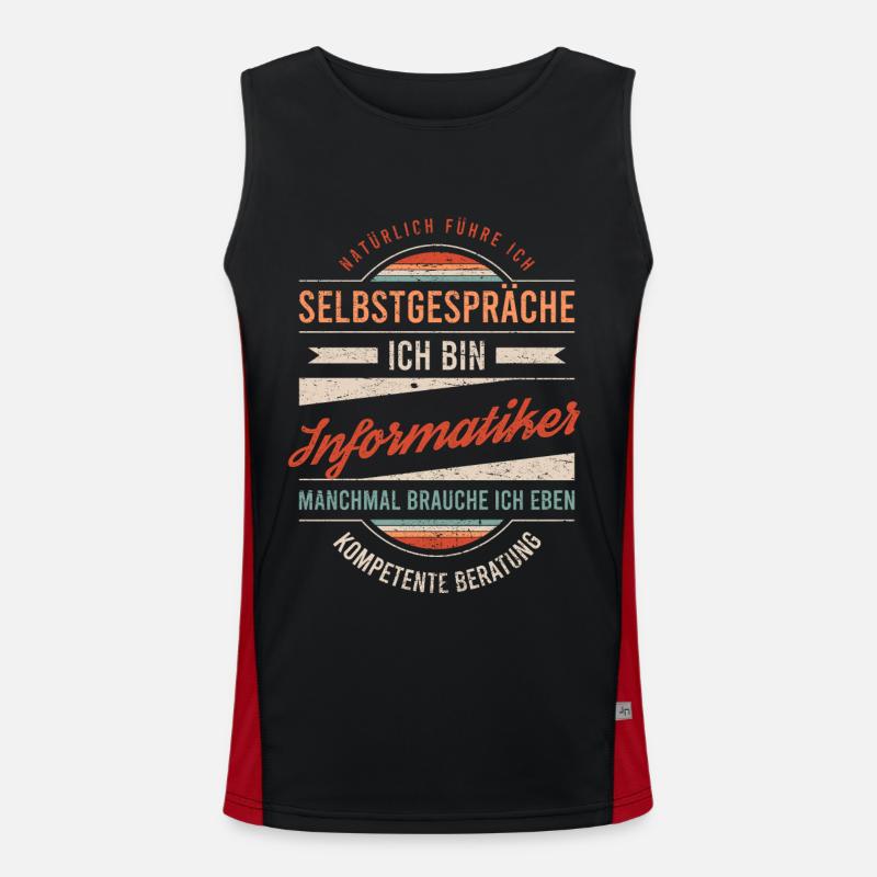 Informatiker Arbeitskollege Kollege Geschenk Retro Funktionelles Kontrast-Tank Top für Männer 