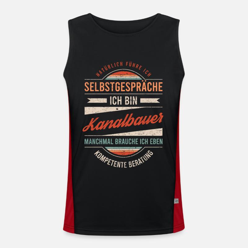 Kanalbauer Arbeitskollege Kollege Geschenk Retro Funktionelles Kontrast-Tank Top für Männer 