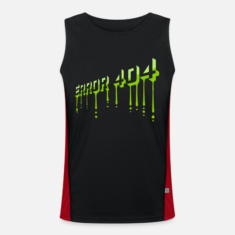 Mucus Drops Error 404 - Men's Functional Contrast Tank Top  - black/red