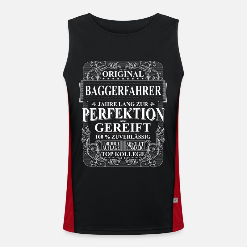 Original Baggerfahrer Kollegen Geschenk Vintage Funktionelles Kontrast-Tank Top für Männer 