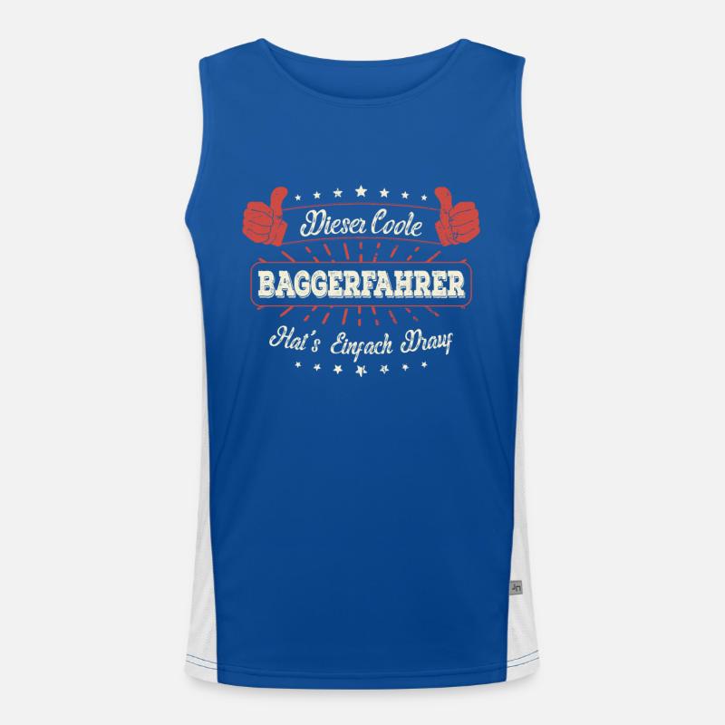 Dieser Coole Baggerfahrer Geschenk Kollegen Spruch Funktionelles Kontrast-Tank Top für Männer 