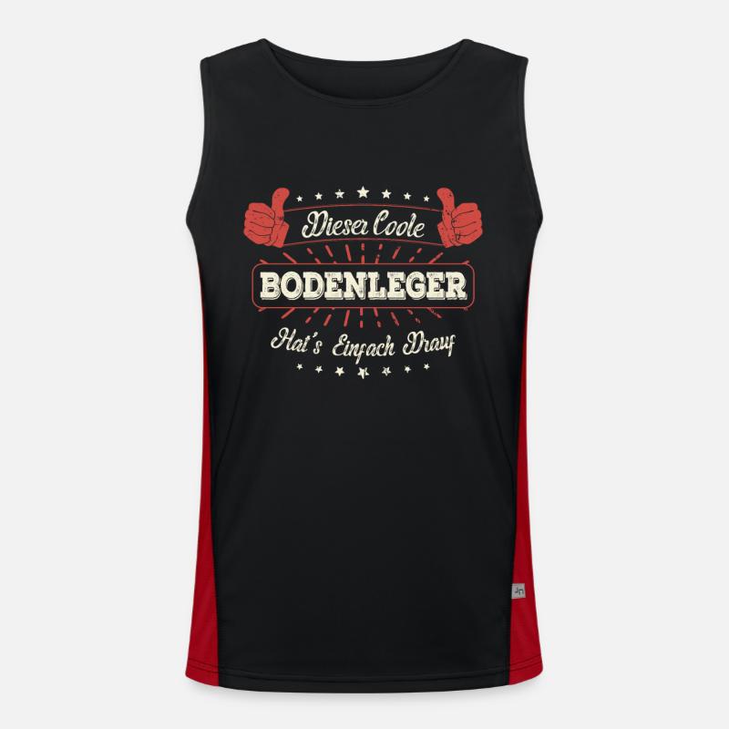 Dieser Coole Bodenleger Geschenk Kollegen Spruch Funktionelles Kontrast-Tank Top für Männer 