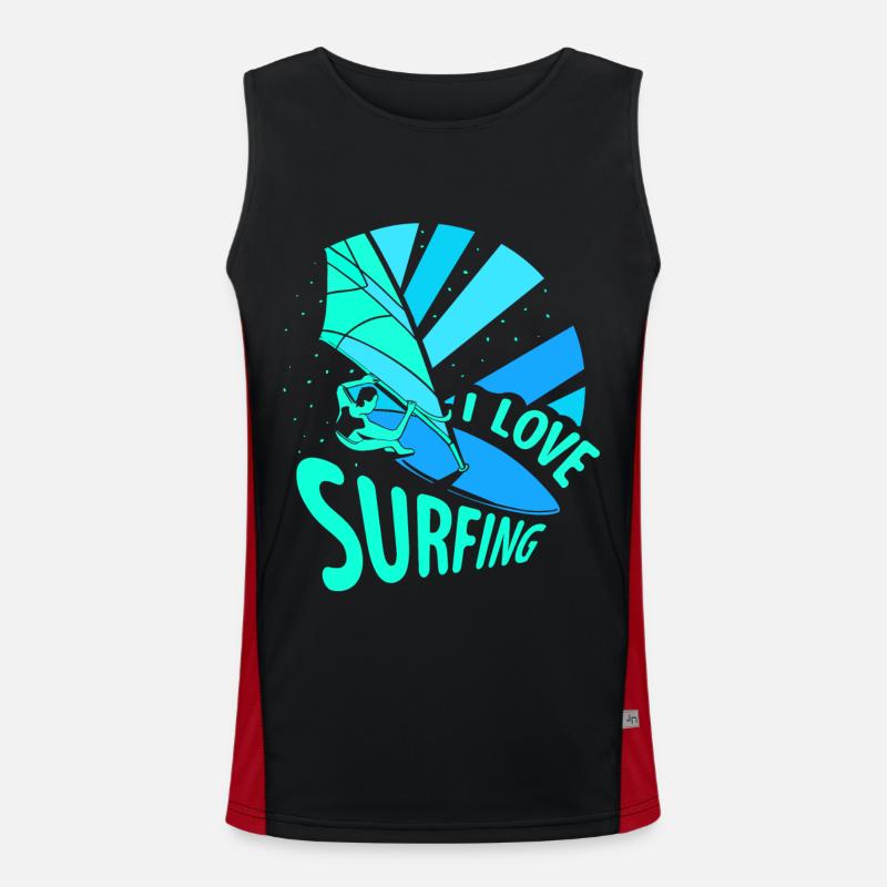 J’adore surfer surf surf surf surf Débardeur respirant contrasté Homme 