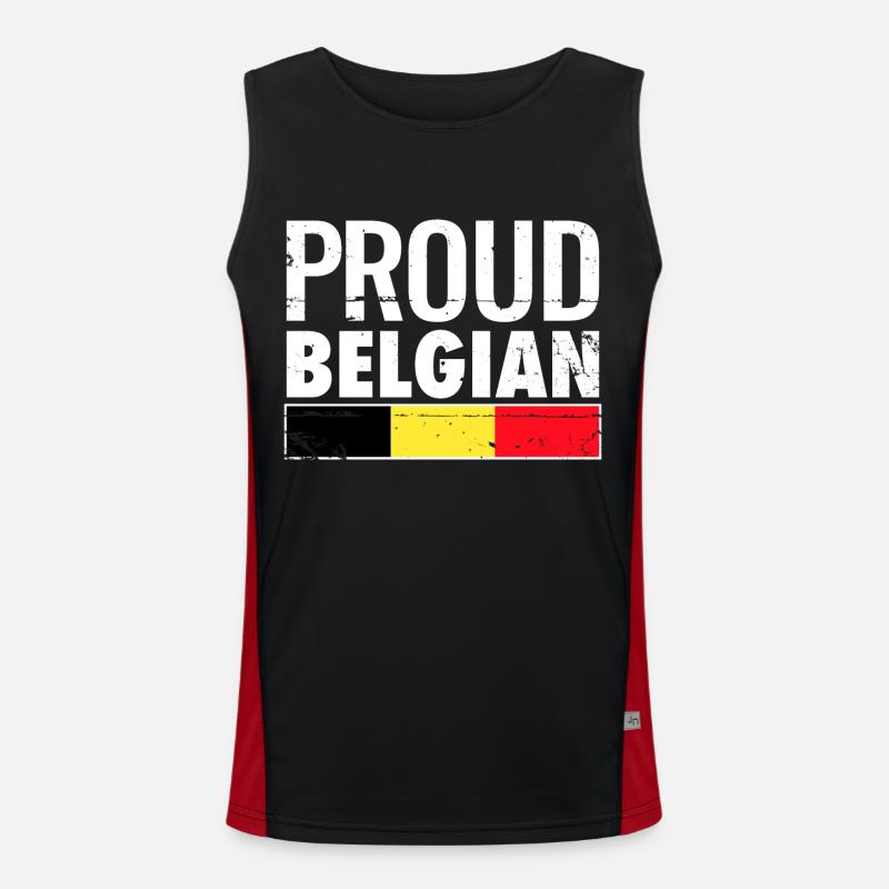 Fier drapeau belge belge Débardeur respirant contrasté Homme 