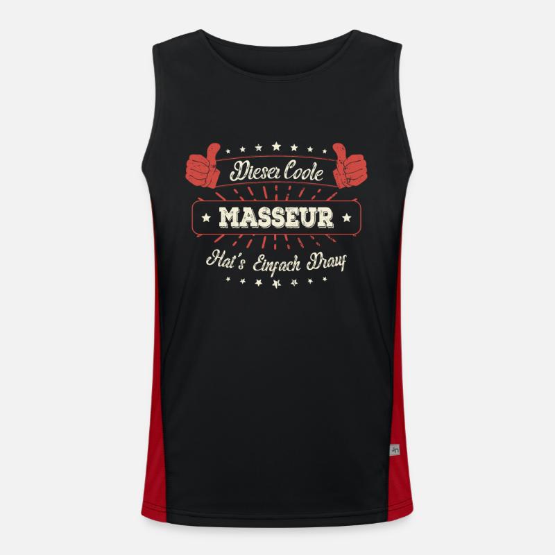 Dieser Coole Masseur Geschenk Kollegen Spruch Funktionelles Kontrast-Tank Top für Männer 