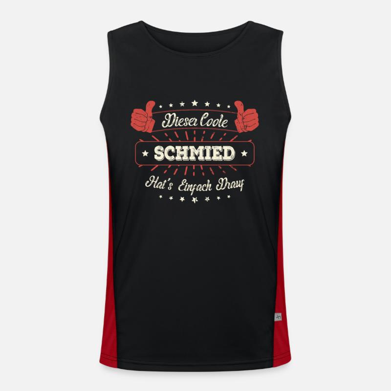 Dieser Coole Schmied Geschenk Kollegen Spruch Funktionelles Kontrast-Tank Top für Männer 