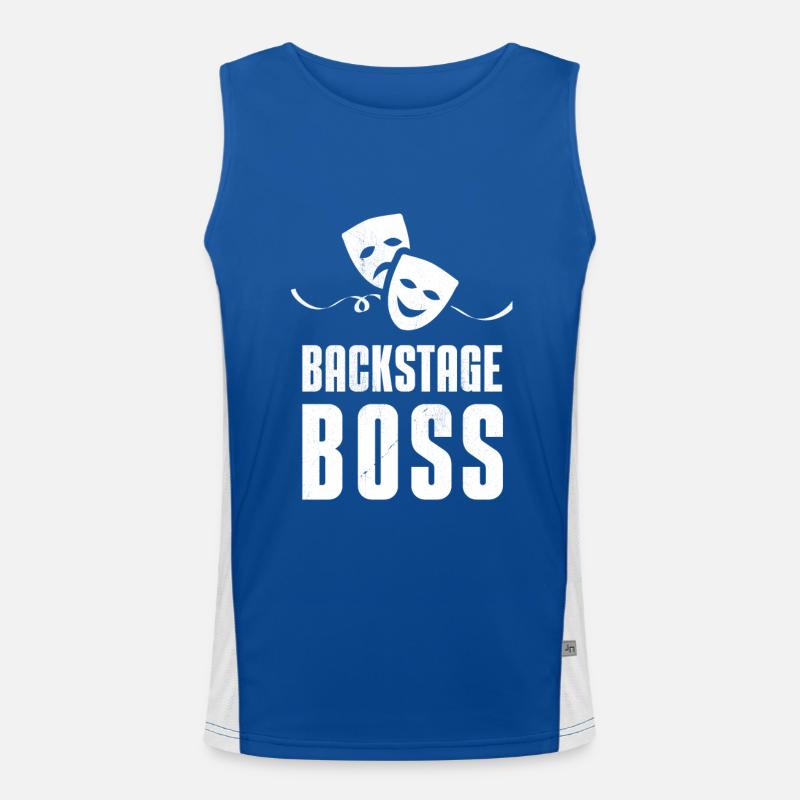 Backstage Boss Theater Stage Crew Stage Technician Men's Functional Contrast Tank Top 