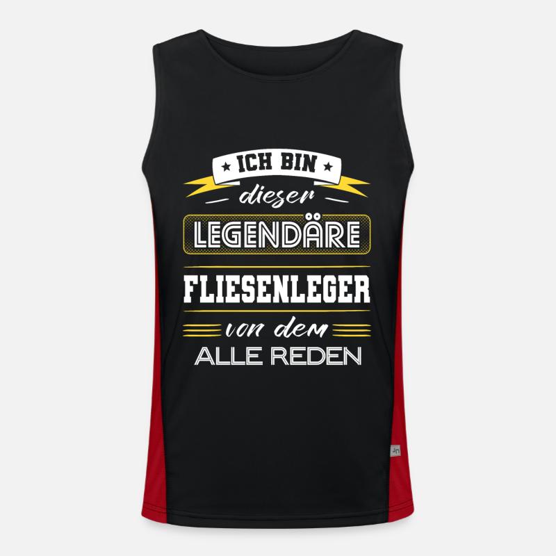 Ich Bin Dieser Legendäre Fliesenleger Geschenk Funktionelles Kontrast-Tank Top für Männer 