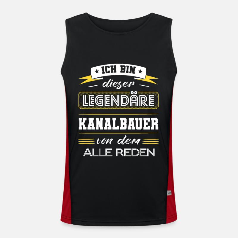Ich Bin Dieser Legendäre Kanalbauer Geschenk Funktionelles Kontrast-Tank Top für Männer 