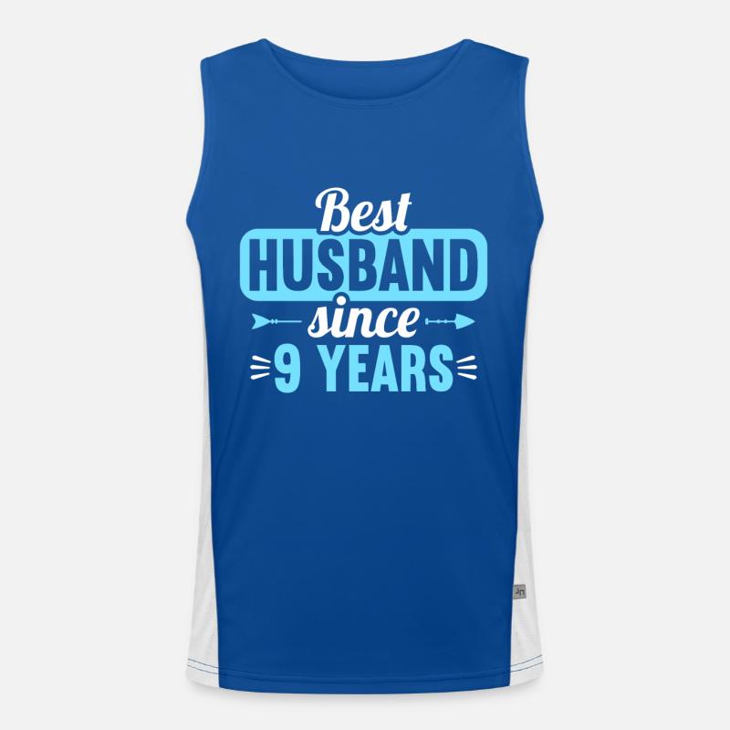 Best Husband Since 9 Years 9th Wedding Day Funktionelles Kontrast-Tank Top für Männer 