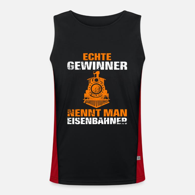Eisenbahner Eisenbahn Zug Beruf Spruch Funktionelles Kontrast-Tank Top für Männer 