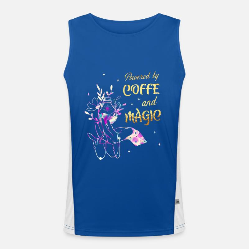 Coffee And Magic Wicca Goth Witch Men's Functional Contrast Tank Top 