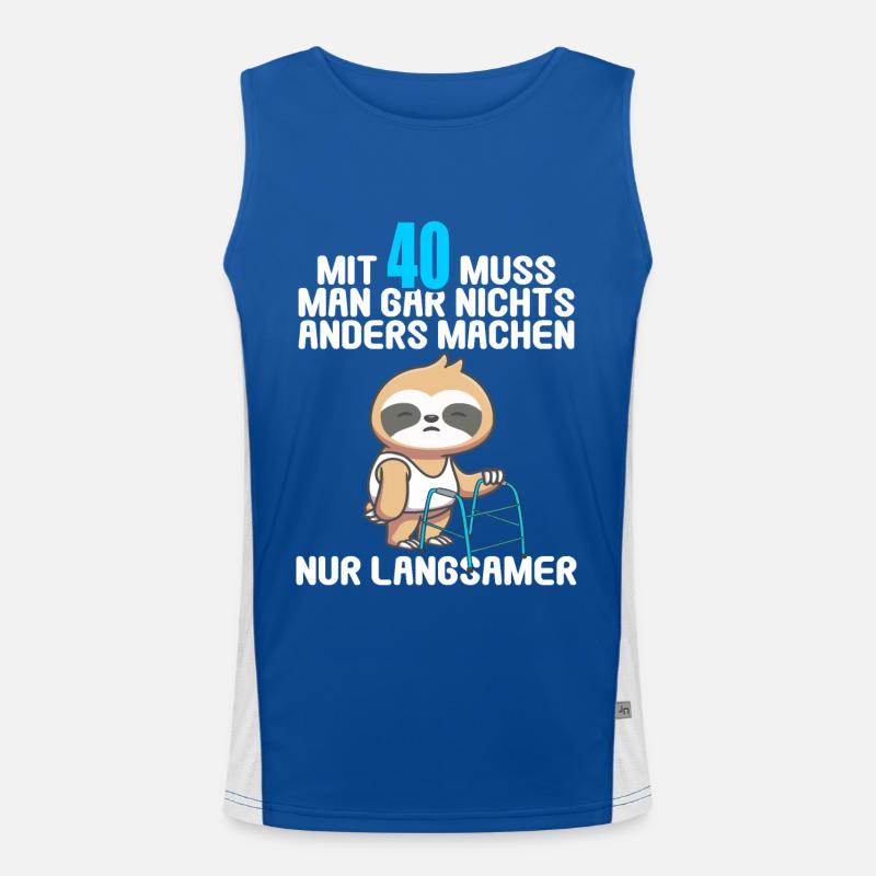 Mit 40 nichts anders nur langsamer 40 Geburtstag Funktionelles Kontrast-Tank Top für Männer 