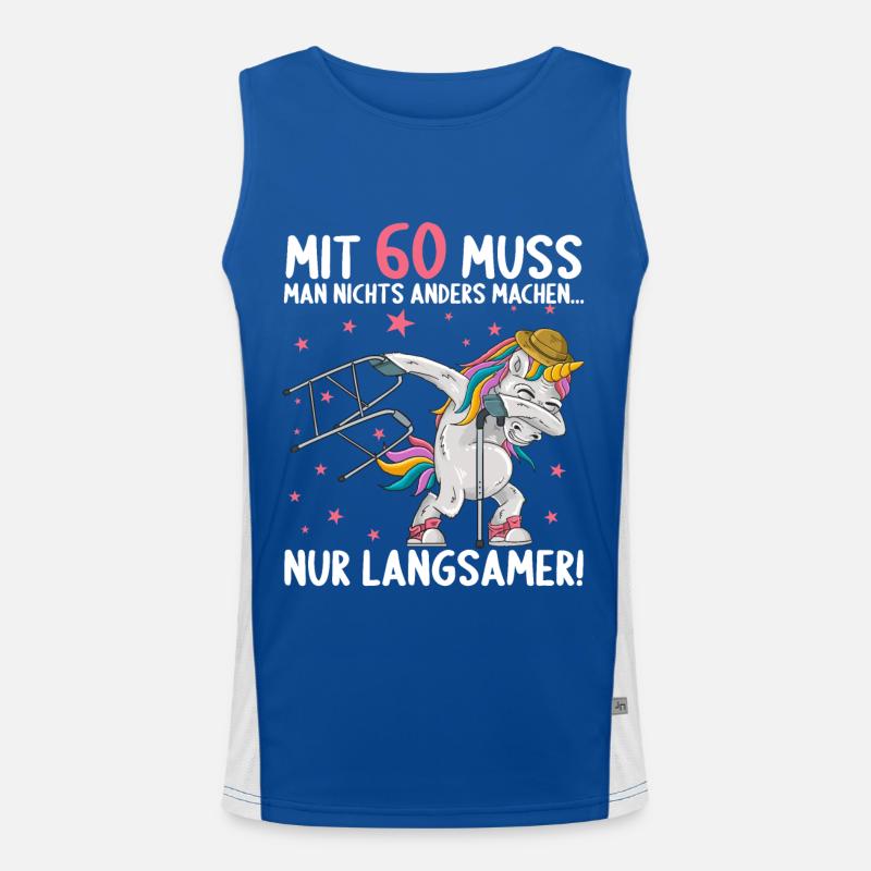 Mit 60 nichts anders nur langsamer 60 Geburtstag Funktionelles Kontrast-Tank Top für Männer 