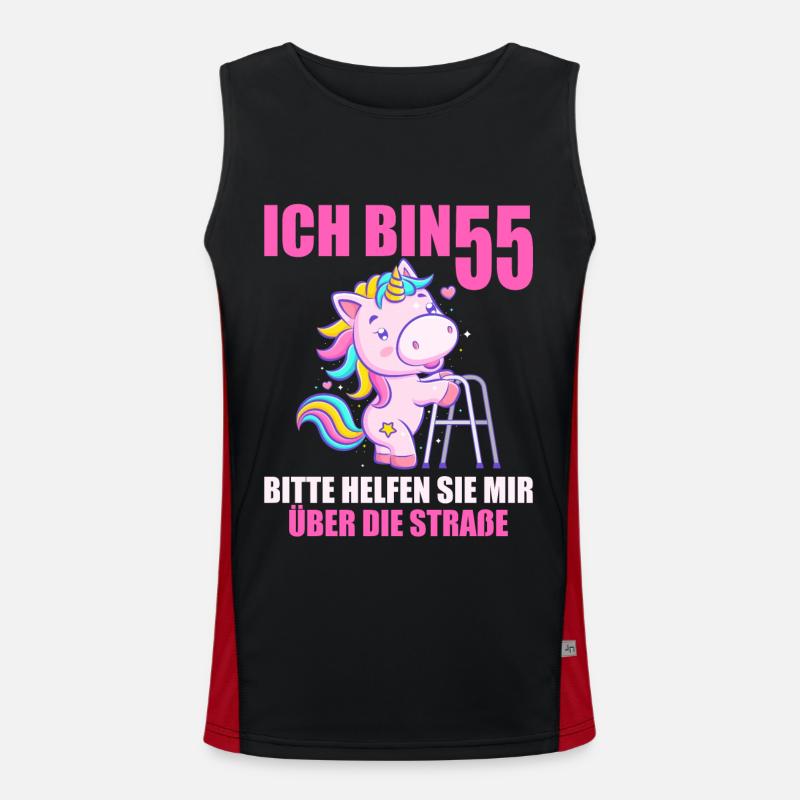 Ich bin 55 Bitte helfen Sie mir über Straße Funktionelles Kontrast-Tank Top für Männer 