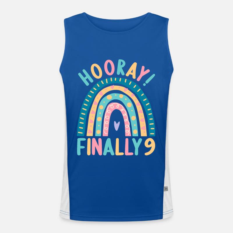 9 years old Rainbow Rainbow 9th birthday Men's Functional Contrast Tank Top 