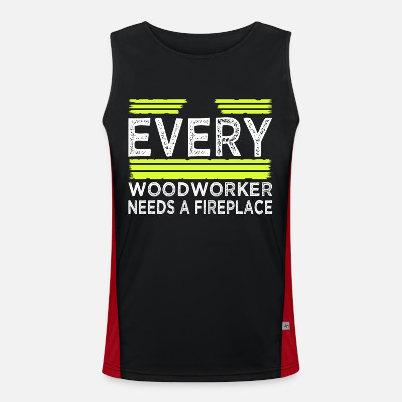 cabinetmaker tools cutter forestry - Men's Functional Contrast Tank Top  - black/red