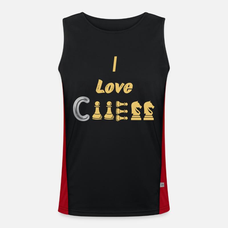 Schach Spruch Geschenk Schachmatt Queens Gambit Funktionelles Kontrast-Tank Top für Männer 