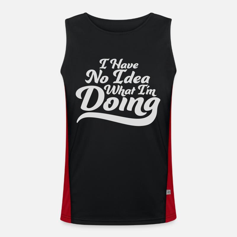 I Have No Idea - Men's Functional Contrast Tank Top  - black/red