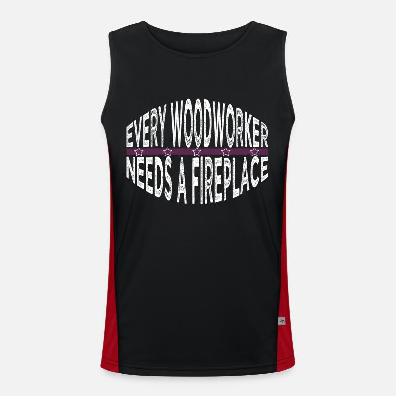 carpentry funny woodworking daddesign cabinetmaker Men's Functional Contrast Tank Top 