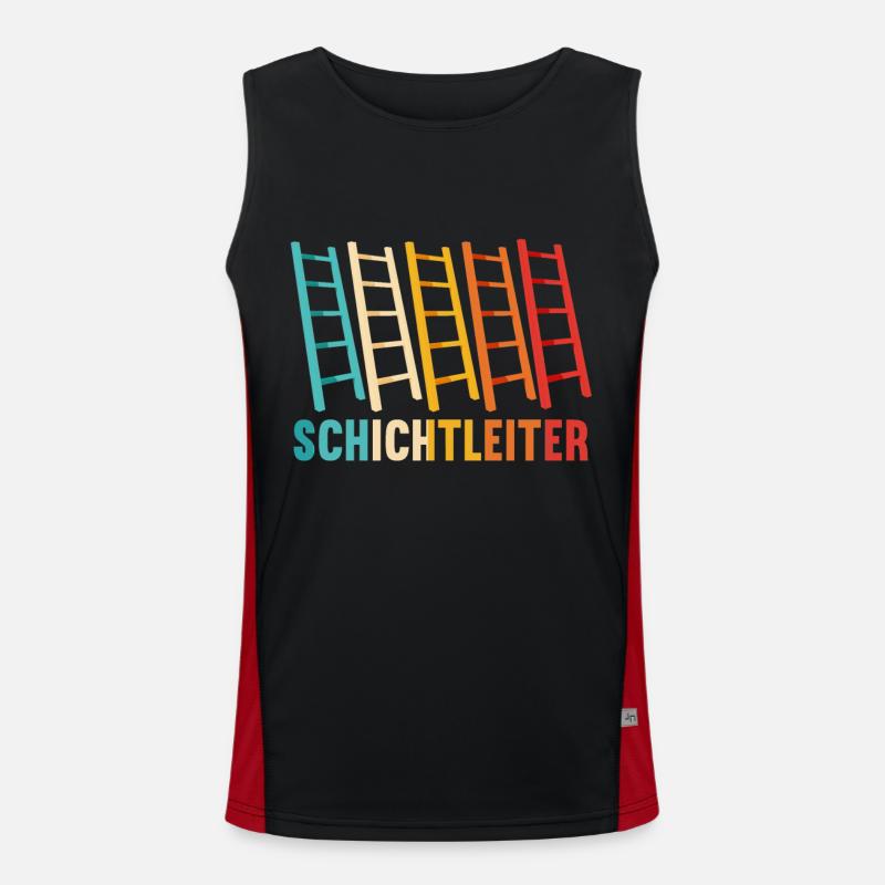 Schichtleiter Nachtschicht Schichtarbeiter Funktionelles Kontrast-Tank Top für Männer 