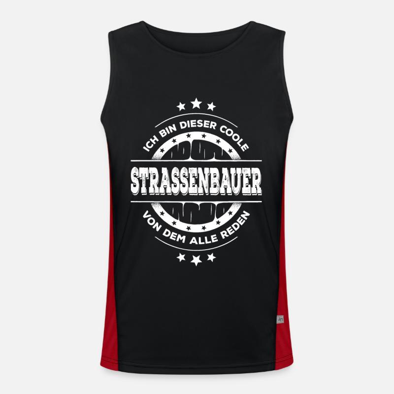 Strassenbauer Geburtstag Bauarbeiter Geschenk Funktionelles Kontrast-Tank Top für Männer 