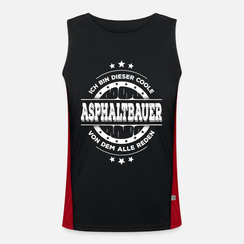 Asphaltbauer Geburtstag Bauarbeiter Geschenk Funktionelles Kontrast-Tank Top für Männer 