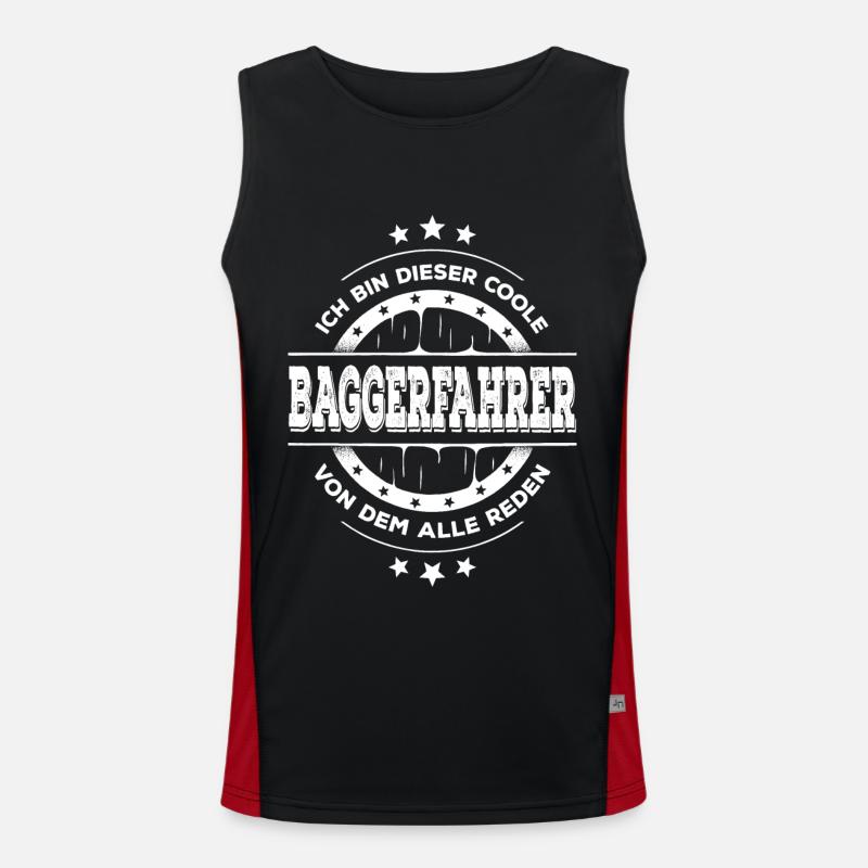 Baggerfahrer Geburtstag Bauarbeiter Geschenk Funktionelles Kontrast-Tank Top für Männer 