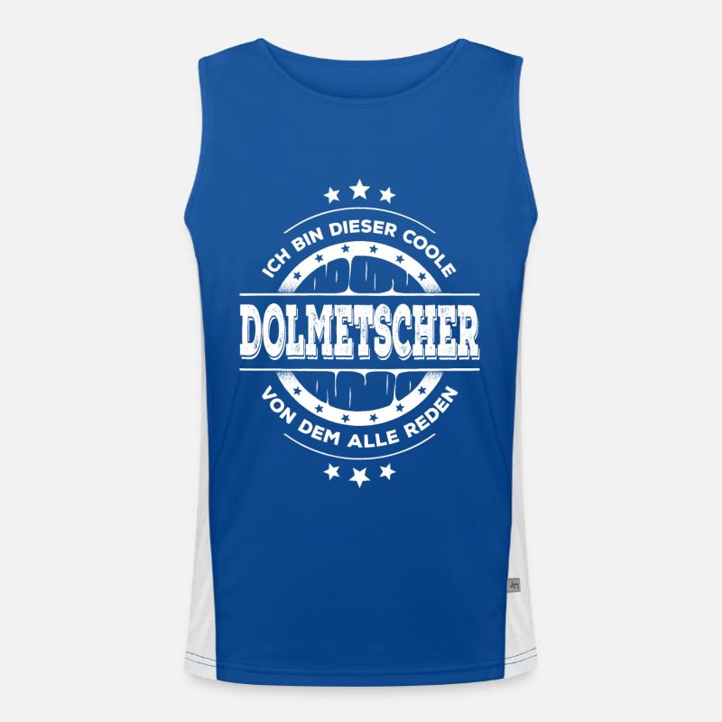 Dolmetscher Geburtstag Sprachmittler Geschenk Funktionelles Kontrast-Tank Top für Männer 