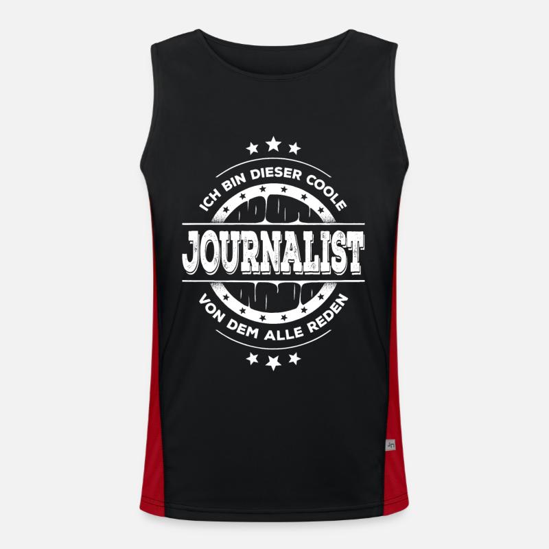 Journalist Geburtstag Journalismus Geschenk Funktionelles Kontrast-Tank Top für Männer 