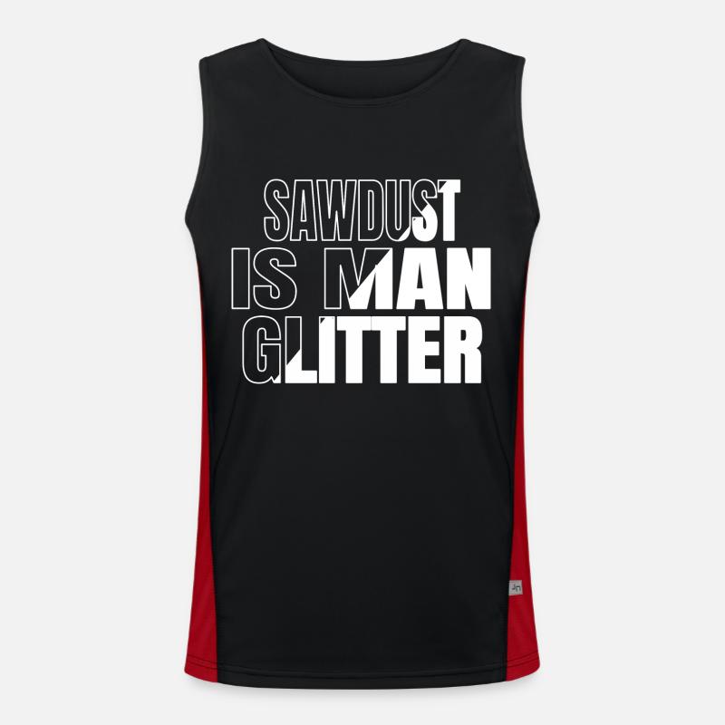 carpenter work tshirts chainsaw grab jokes sayings Funktionelles Kontrast-Tank Top für Männer 