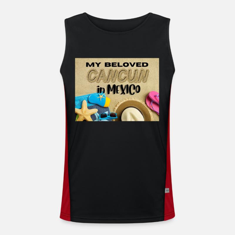 Cancun, greetings from Cancun Men's Functional Contrast Tank Top 