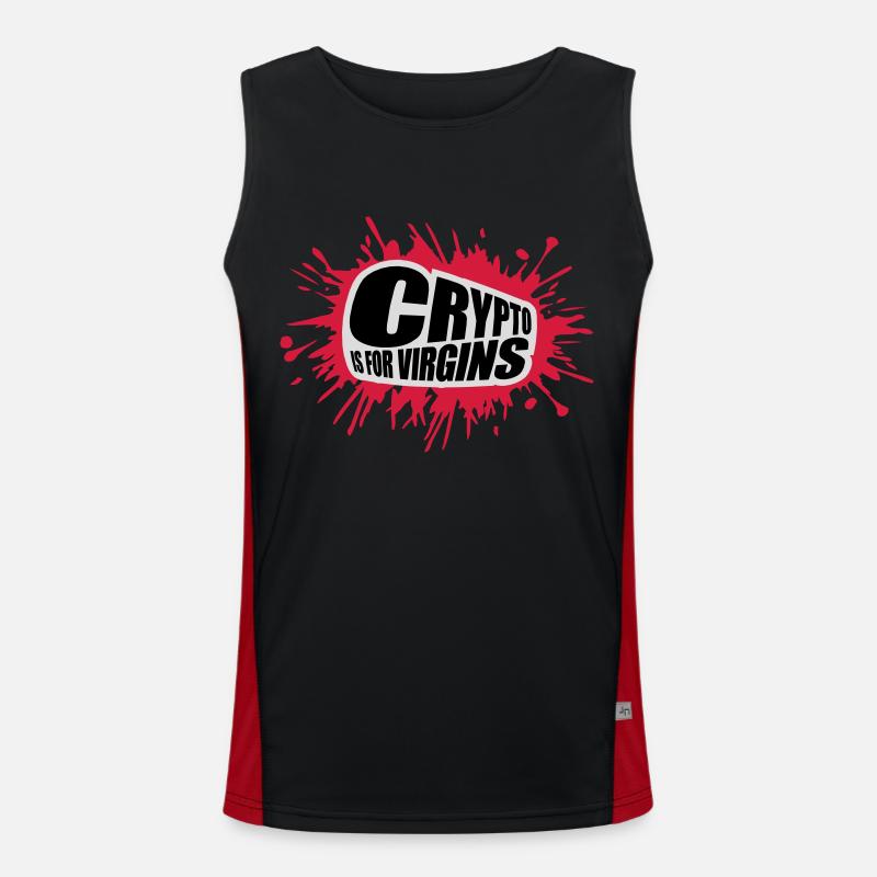 crypto is for virgins - Men's Functional Contrast Tank Top - black/red